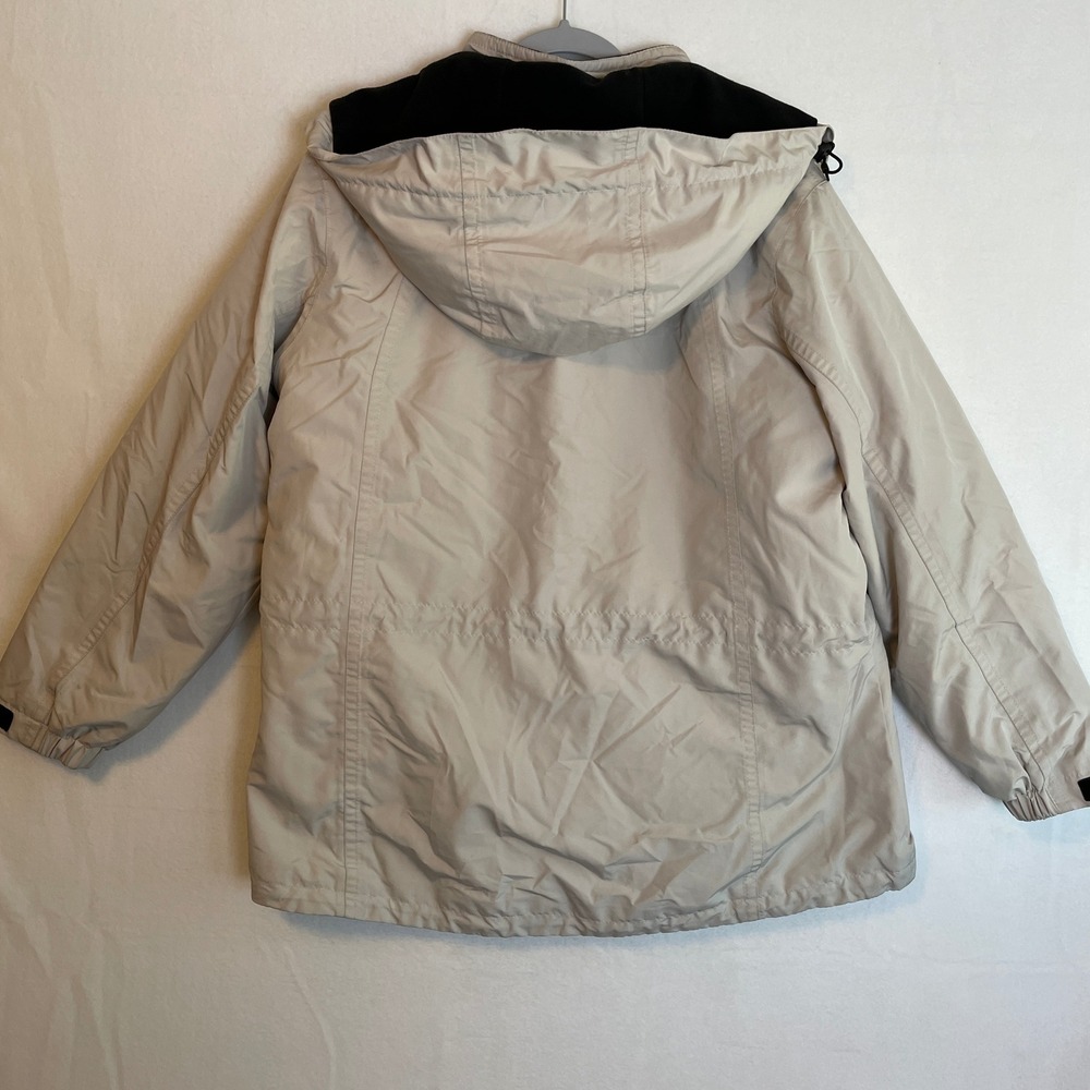 Eddie Bauer Weatheredge Womens Petite XL Beige Hooded Rain Jacket - Picture 4 of 8